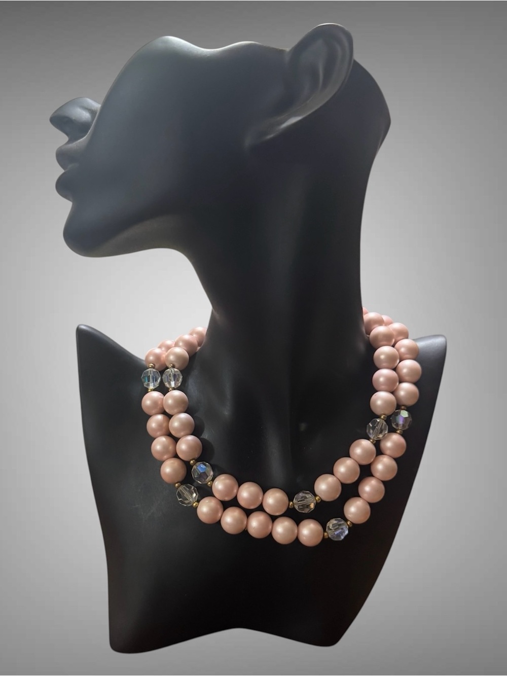 VINTAGE LISNER DOUBLE STRAND CHOKER NECKLACE